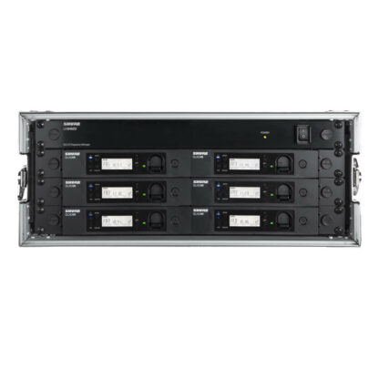 6 x SHURE GLXD4-R trådløse mikrofoner ferdig i rack