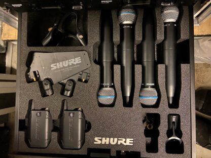 6 x SHURE GLXD4-R trådløse mikrofoner ferdig i rack - Bilde 3